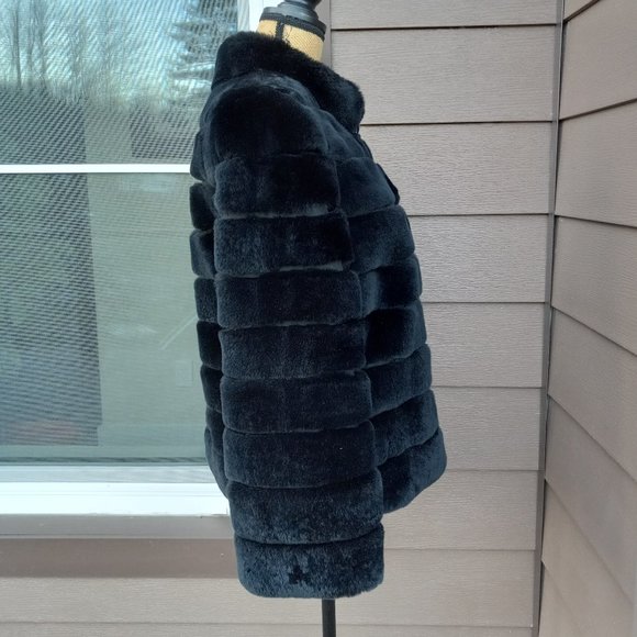 NWT Belle Fare The Cairo Black Rabbit Fur Jacket - Picture 2 of 14